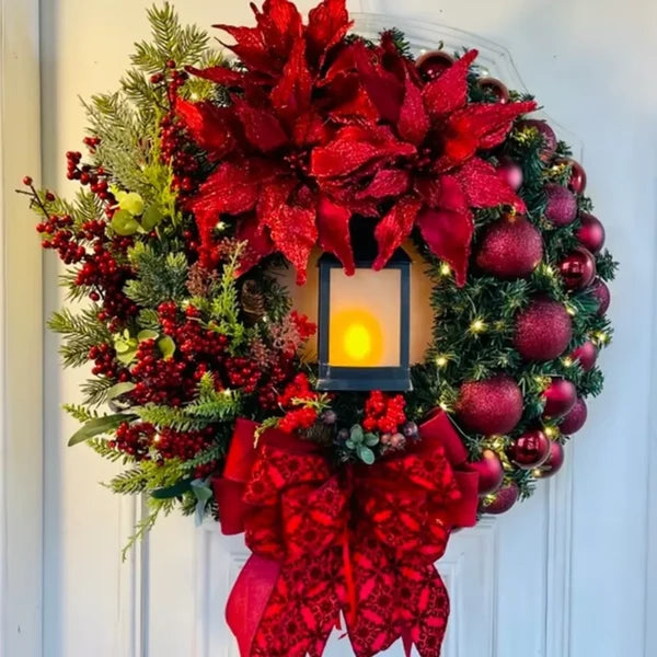 Large Luxury Christmas Door/Wall Wreath – Red